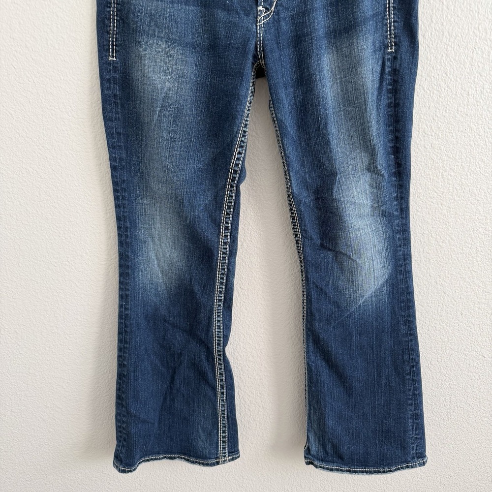 Silver Jeans Women 32 x 31 Blue Lola Straight Mid Rise Stretch Bootcut - Picture 5 of 14